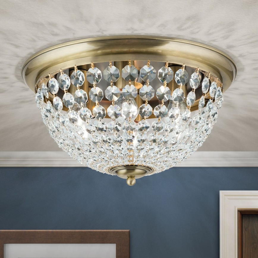 Kristallist laevalgusti PLAFOND 6xE27/40W/230V d. 47 cm pronks