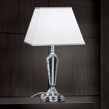 Kristallist laualamp VERONIQUE 1xE27/60W/230V valge/kroom