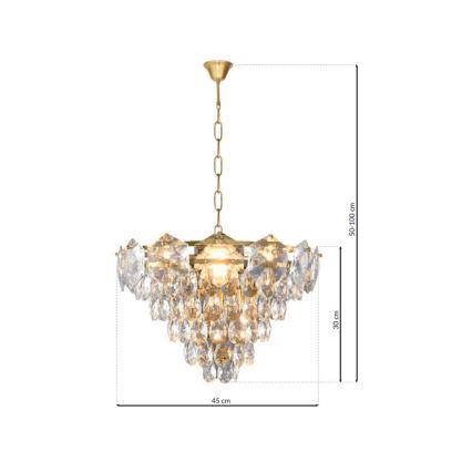 Kristallist lühter SELENA 6xE14/40W/230V kuldne