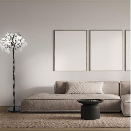 Kristallist põrandalamp 5xG9/40W/230V must