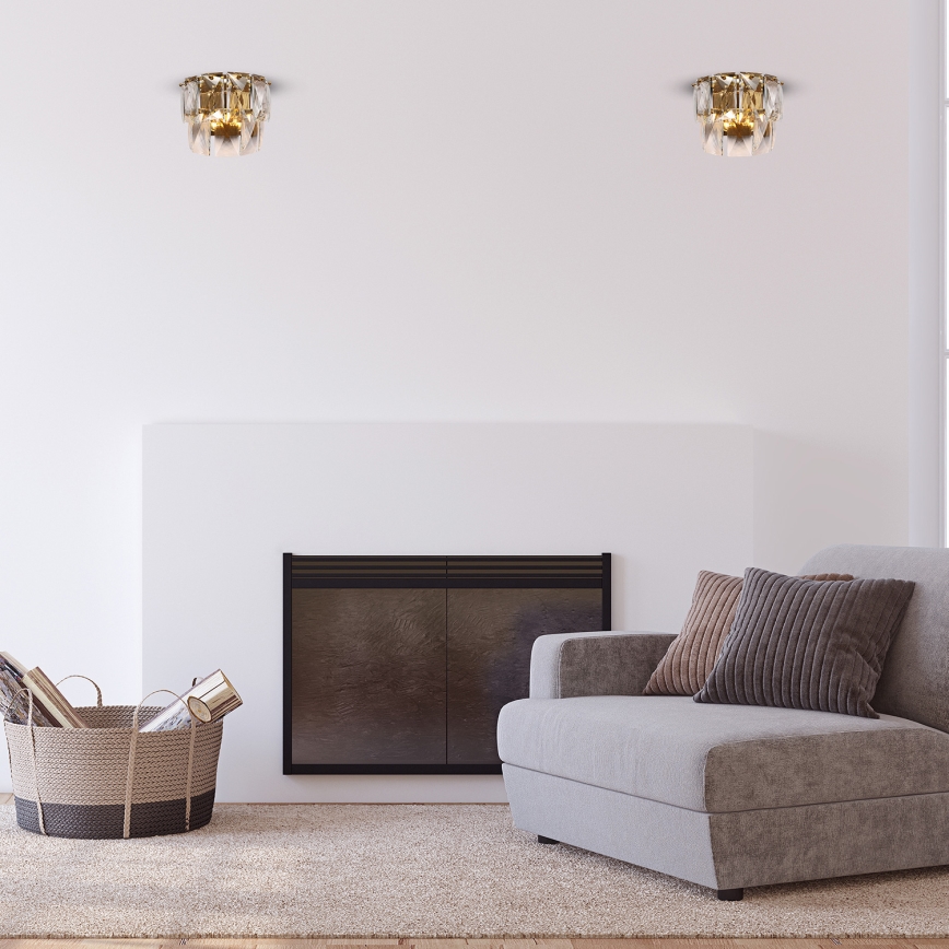 Kristallist seinavalgusti CHELSEA 2xE14/40W/230V kuldne