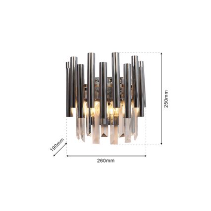 Kristallist seinavalgusti MADISON 2xE14/40W/230V läikiv kroom
