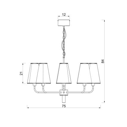 Kroonlühter ketiga TORTOLA 8xE14/15W/230V pruun/kreem