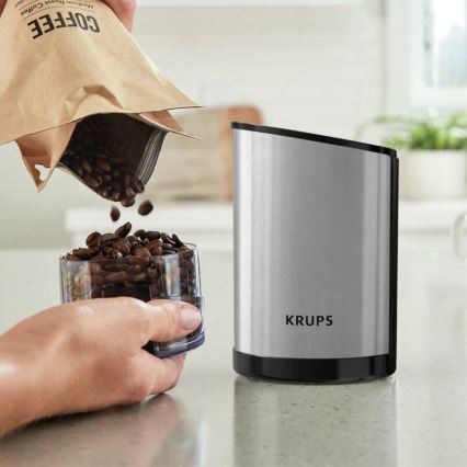 Krups - Elektriline kohviubade veski 85g FAST-TOUCH 200W/230V matt kroom