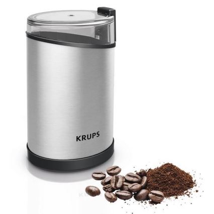 Krups - Elektriline kohviubade veski 85g FAST-TOUCH 200W/230V matt kroom