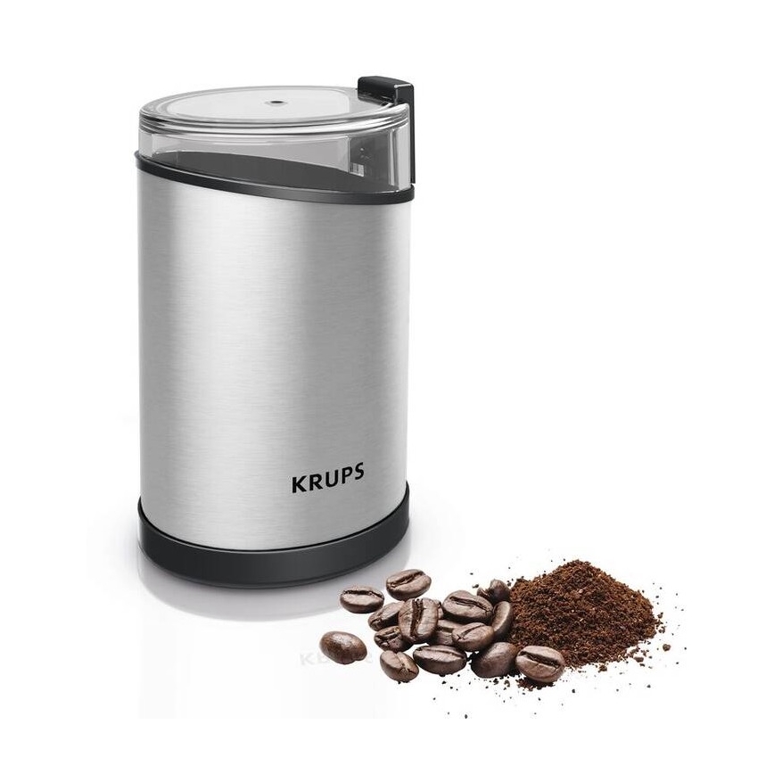 Krups - Elektriline kohviubade veski 85g FAST-TOUCH 200W/230V matt kroom
