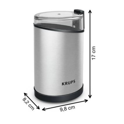 Krups - Elektriline kohviubade veski 85g FAST-TOUCH 200W/230V matt kroom