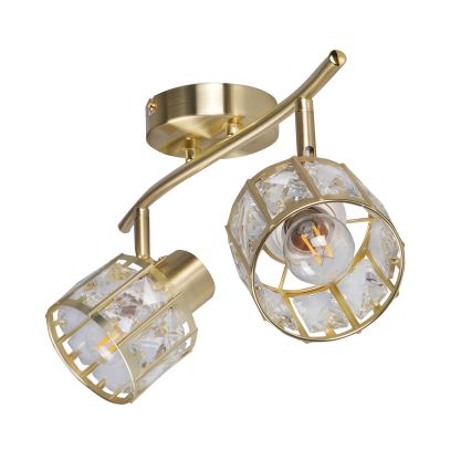 Kuldne pinnapealne lühter ZAHARA 2xE27/10W/230V