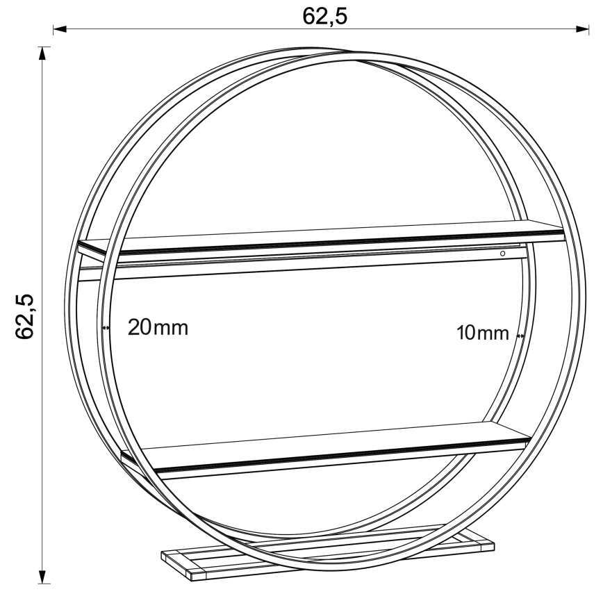 Küljelaud SHELF d. 62,5 cm tamm