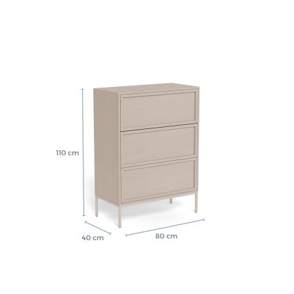 Kummut ALIN 80x40 cm taupe