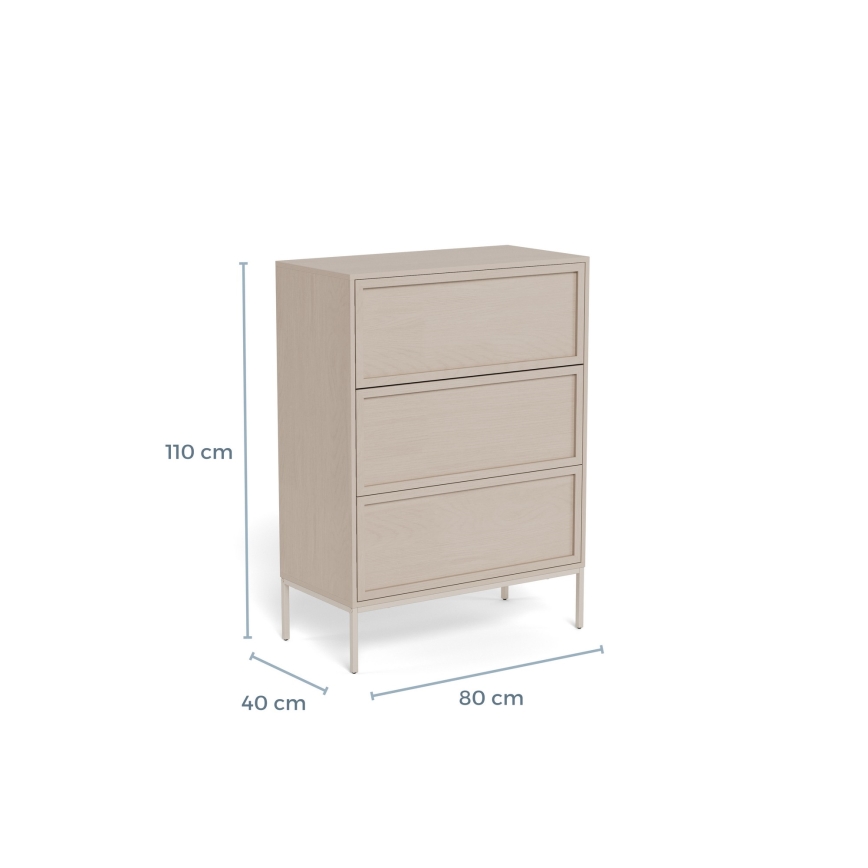 Kummut ALIN 80x40 cm taupe