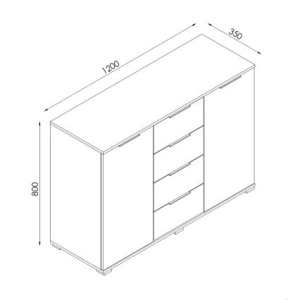Kummut HOPE 120x78x35 Sonoma tamm