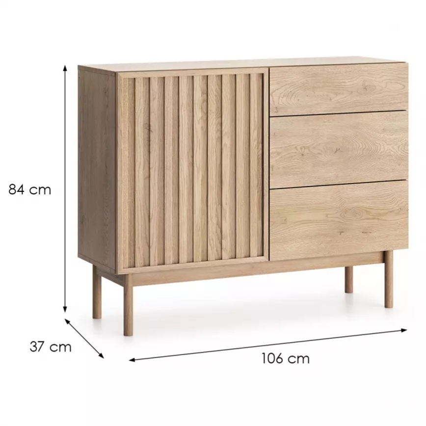Kummut KIOTO 106x84x37 cm Cremona tamm