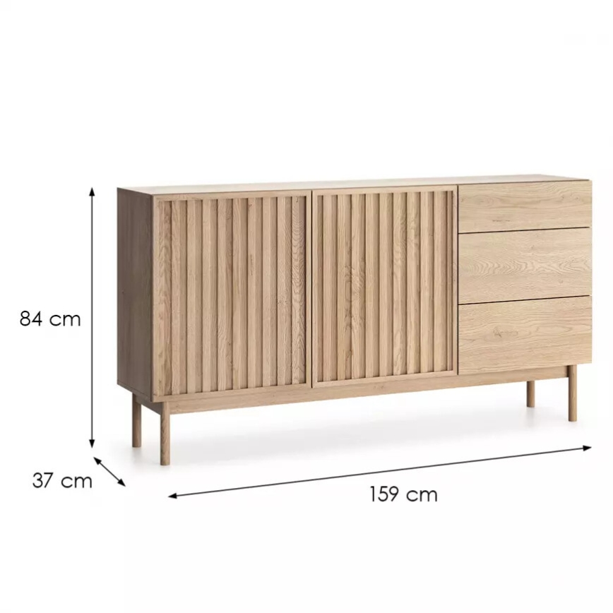 Kummut KIOTO 159x84x37 cm, Cremona tamm