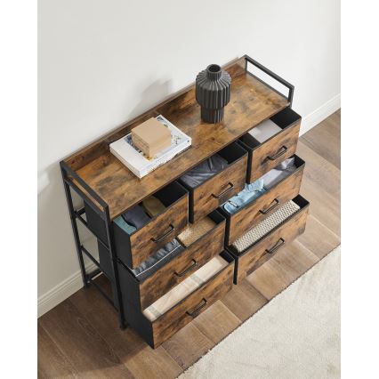 Kummut KIRA sahtlitega, pruun/must