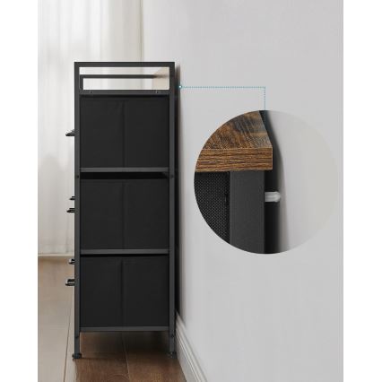 Kummut KIRA sahtlitega, pruun/must