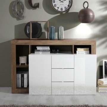 Kummut LENOR 146x93x42 cm valge/tamm