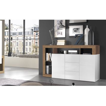 Kummut LENOR 146x93x42 cm valge/tamm