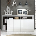 Kummut LENOR 184x93x42 cm valge/hall betoon
