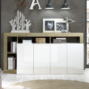 Kummut LENOR 184x93x42 cm valge/hele tamm