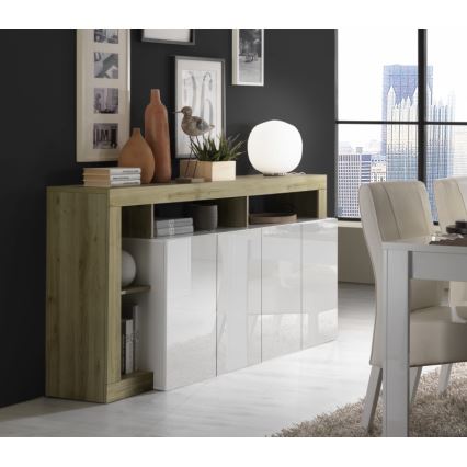 Kummut LENOR 184x93x42 cm valge/hele tamm