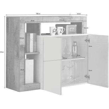 Kummut LENOR valge/pruun