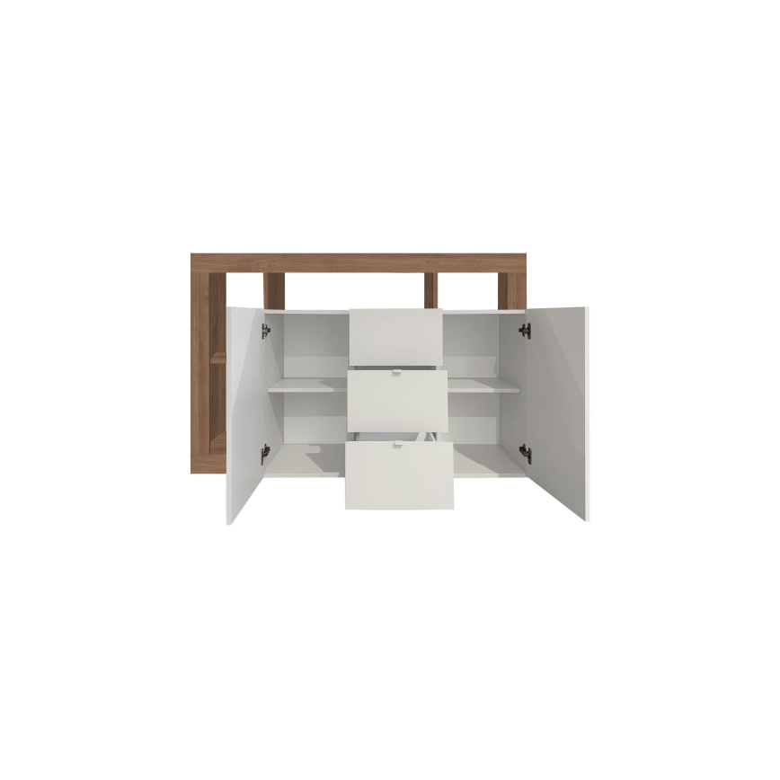 Kummut LENOR valge/tamm