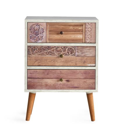 Kummut LIZA 68x50 valge/pruun