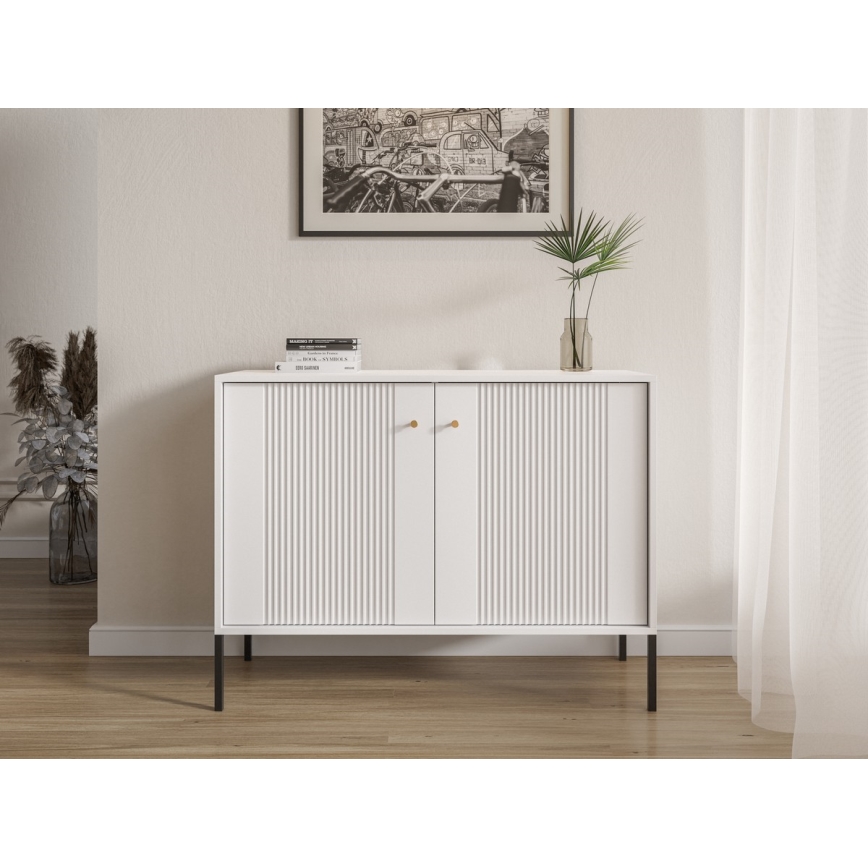 Kummut LUE 104x39 cm valge/must