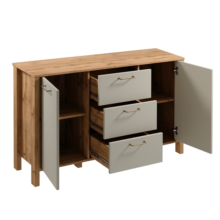 Kummut MENTA 138x81x40 cm Wotan tamm/hall