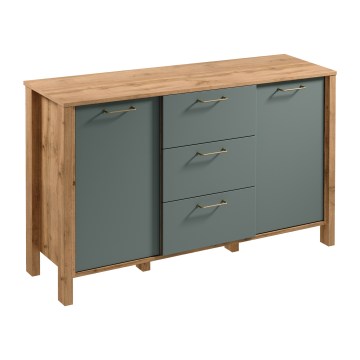 Kummut MENTA 138x81x40 cm Wotan-tamm/roheline