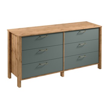 Kummut MENTA 170x81x47 cm tamm Wotan/roheline