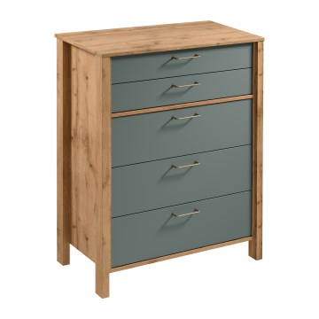 Kummut MENTA 90x108x47 cm tamm wotan/roheline