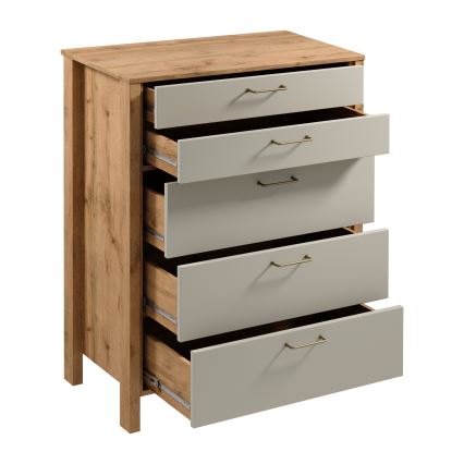 Kummut MENTA 90x108x47 cm Wotan-tamm/hall