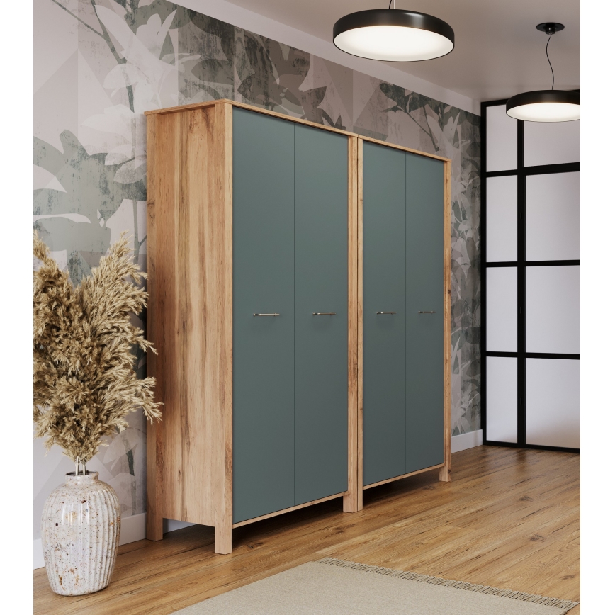 Kummut MENTA 90x200x53 cm Wotan-tamm/roheline