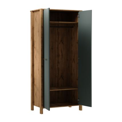 Kummut MENTA 90x200x53 cm Wotan-tamm/roheline