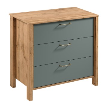 Kummut MENTA 90x81x47 cm Wotan-tamm/roheline