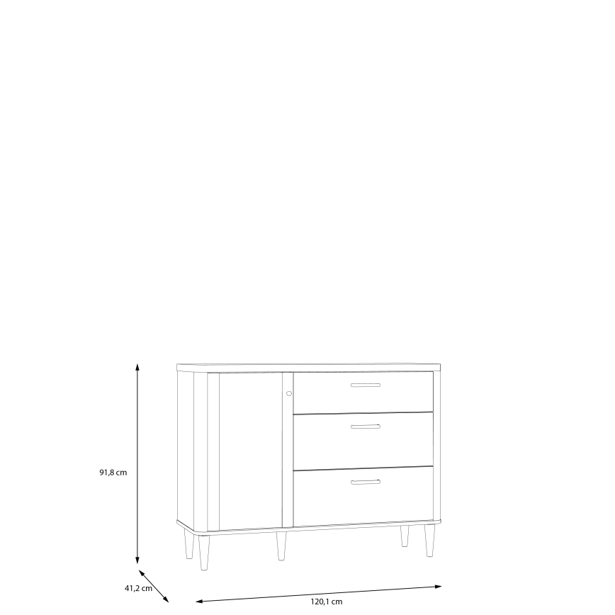 Kummut sahtlitega VIRO, pruun/beež
