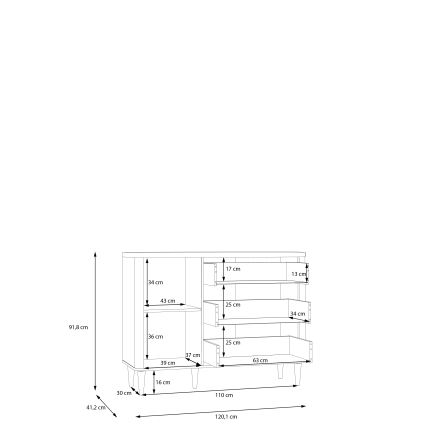 Kummut sahtlitega VIRO, pruun/beež
