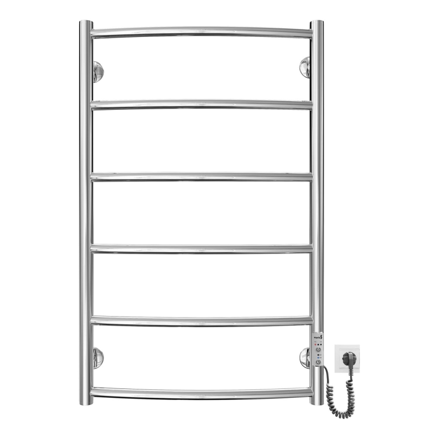 Küttega rätikuhoidik CLASSIC 100W/230V 81x53cm roostevaba/läikiv kroom parem