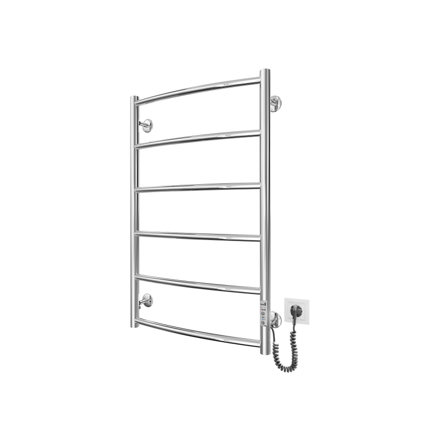 Küttega rätikuhoidik CLASSIC 100W/230V 81x53cm roostevaba/läikiv kroom parem