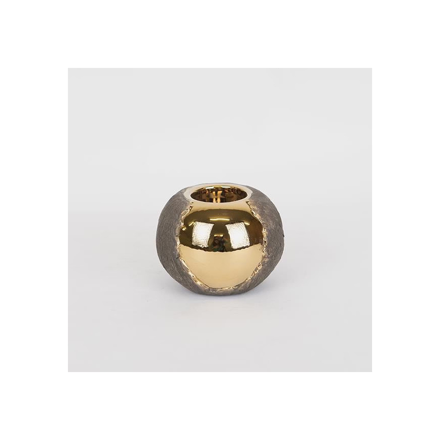 Küünlahoidja 7,5x10,5 cm kuldne/pruun