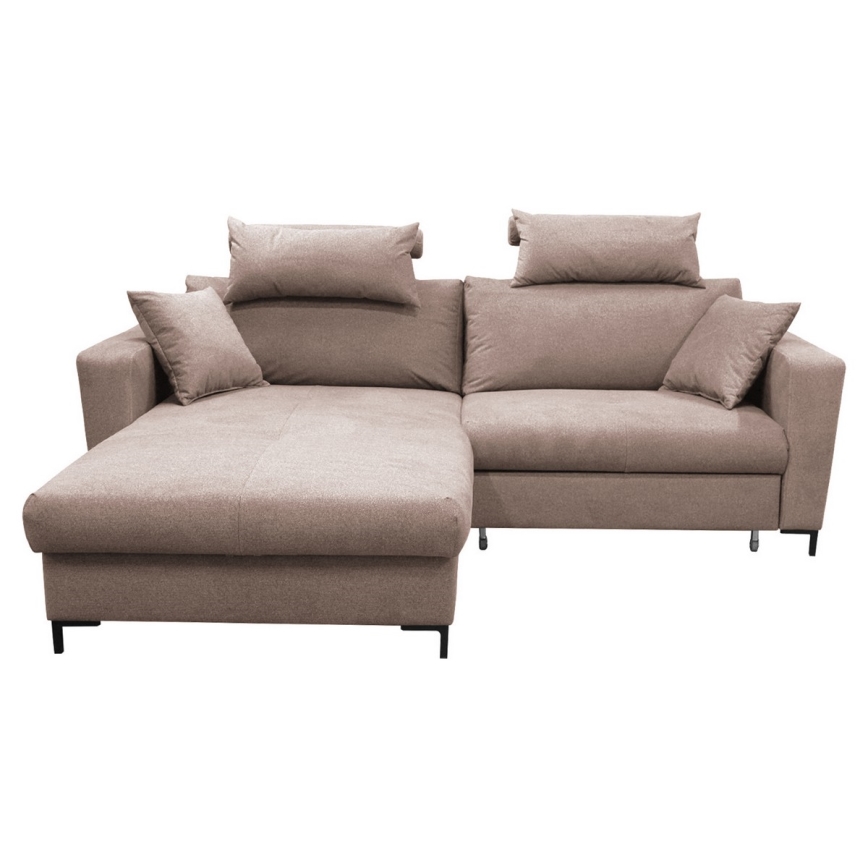 L-kujuline lahtikäiv nurgadiivan HORTA, vasakpoolne, roosa, hoiuruumiga