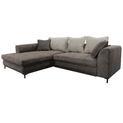 L-kujuline lahtikäiv nurgadiivan koos hoiuruumiga LAGOA, vasakpoolne, taupe/hall