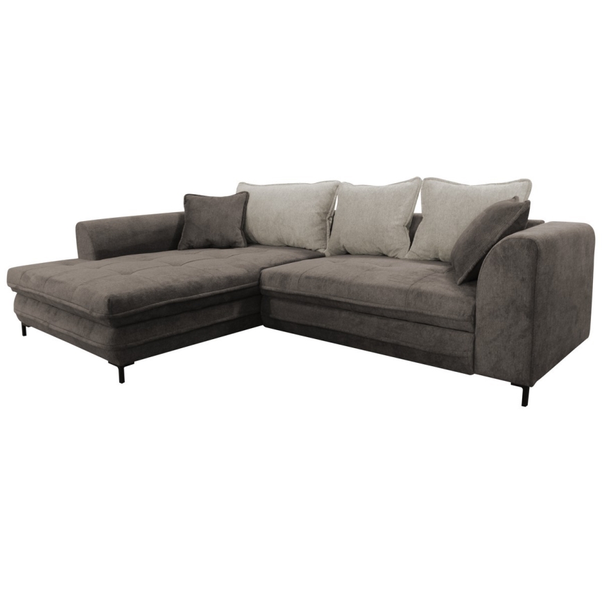 L-kujuline lahtikäiv nurgadiivan koos hoiuruumiga LAGOA, vasakpoolne, taupe/hall