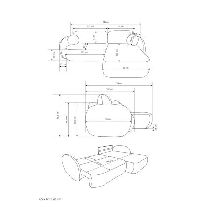 L-kujuline lahtikäiv nurgadiivan OLBIA, vasakpoolne, beež, hoiukastiga