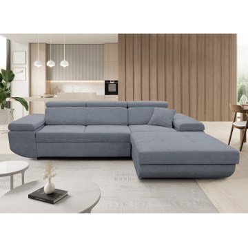 L-kujuline lahtikäiv nurgadiivanvoodi CASTELO, parempoolne, hoiuruumiga, tumehall