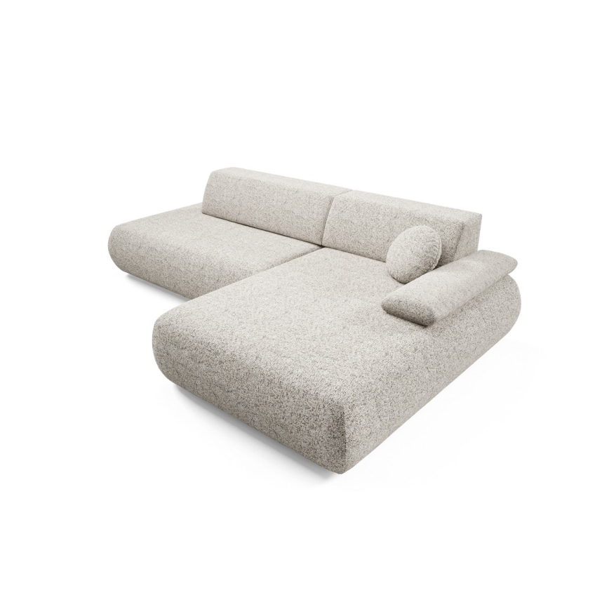 L-kujuline PRATO nurgadiivanvoodi, parempoolne, laiendatav ja panipaigaga, beež