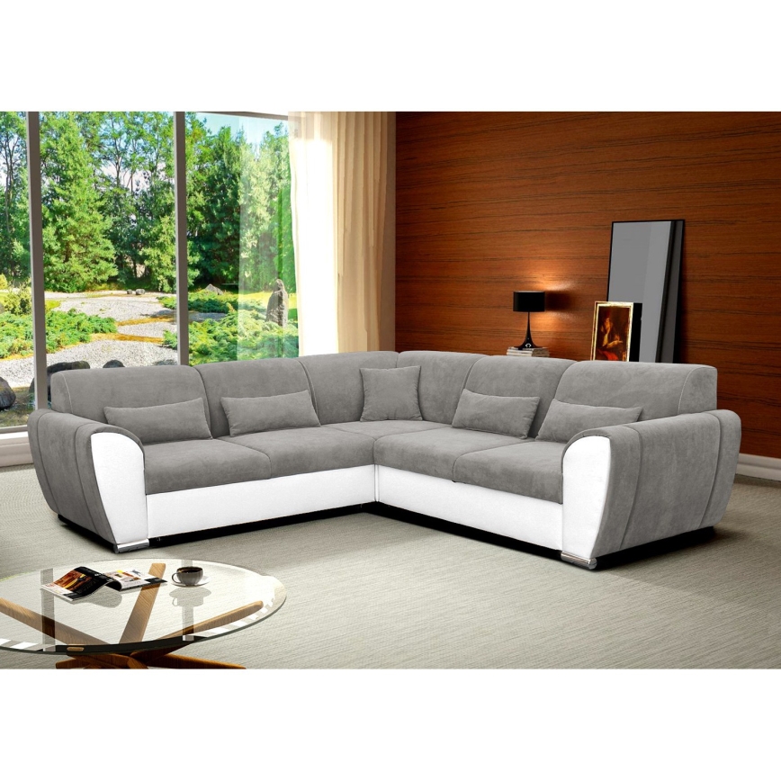 L-kujuline VISEU nurgadiivanvoodi hoiuruumiga, vasakpoolne, hall/valge