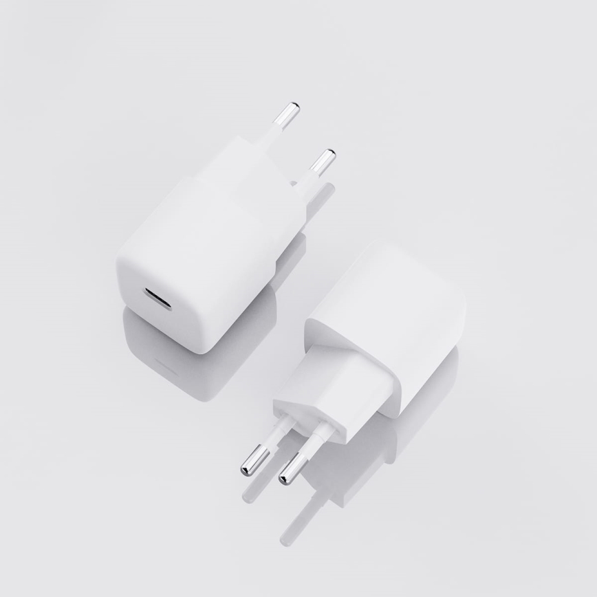 Laadimisadapter USB-C Power Delivery 20W/230V valge